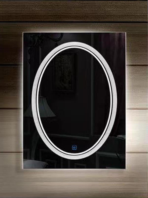 Miroir de salle de bain à écran tactile carré intelligent B38 LED avec affichage de la température